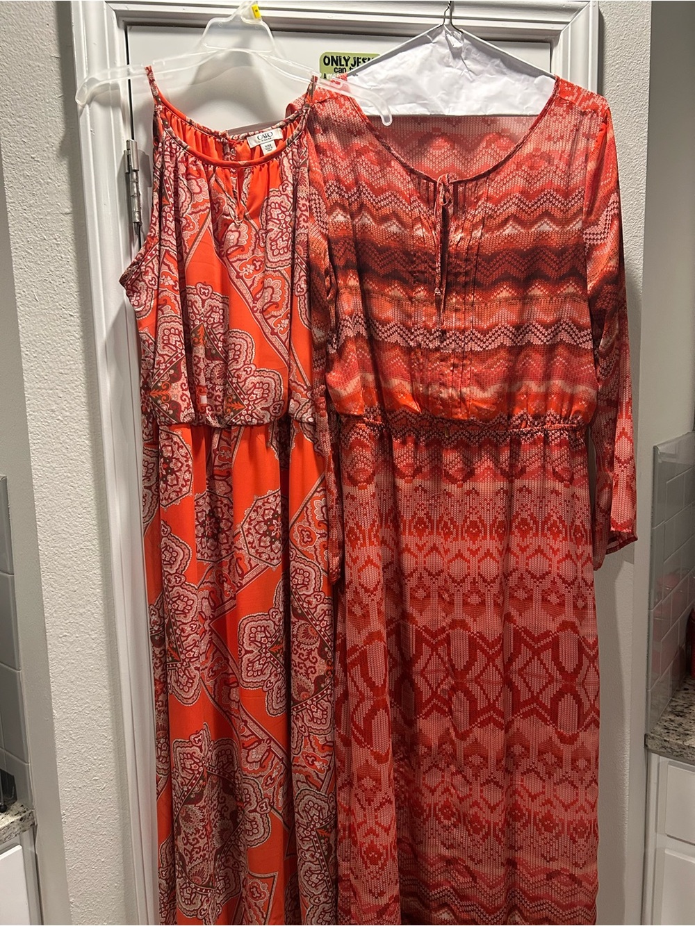 Cato Orange Printed Maxi Dress